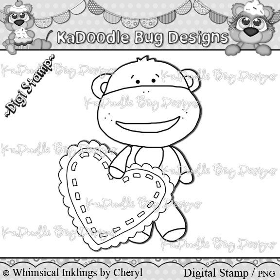DS Valentine Sock Monkey - Click Image to Close